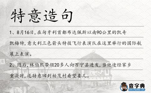 特意造句