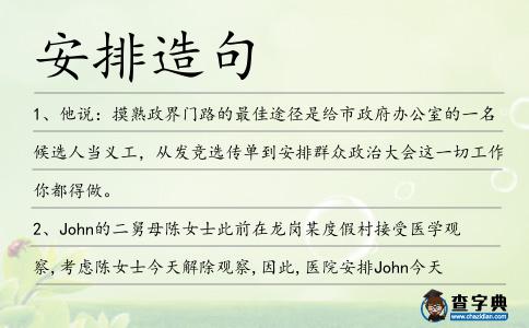 安排造句