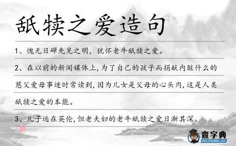 舐犢之愛造句