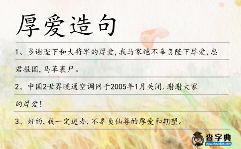 厚愛造句