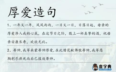 厚愛造句