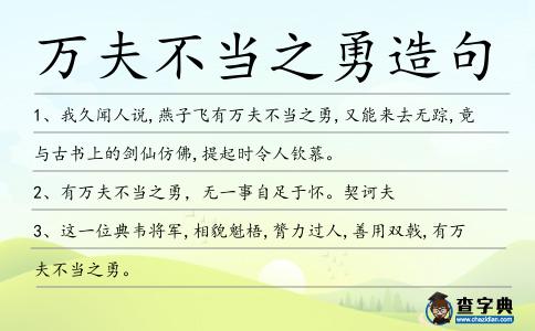 萬夫不當之勇造句
