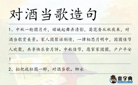 對酒當歌造句