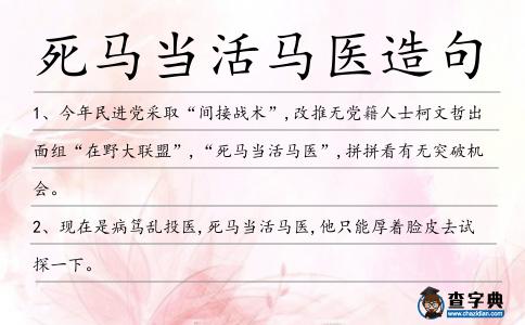 死馬當活馬醫造句