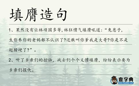 填膺造句
