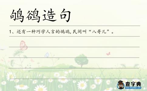 鴝鵒造句