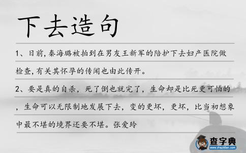 下去造句