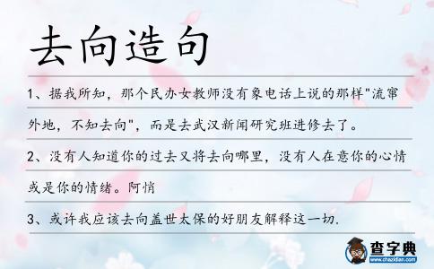 去向造句