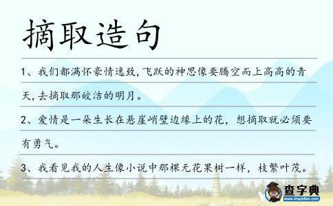 摘取造句