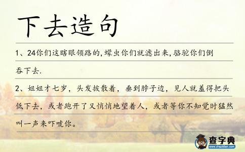 下去造句