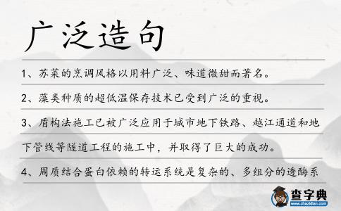 廣泛造句