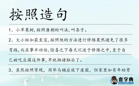 按照造句