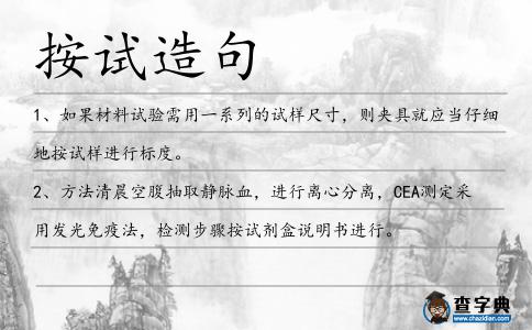 按試造句