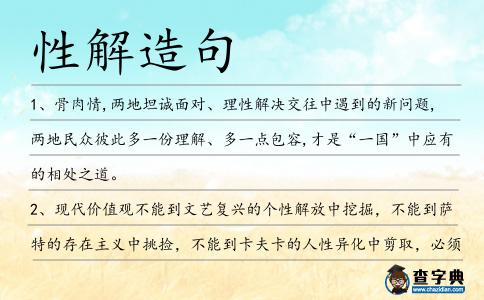 性解造句