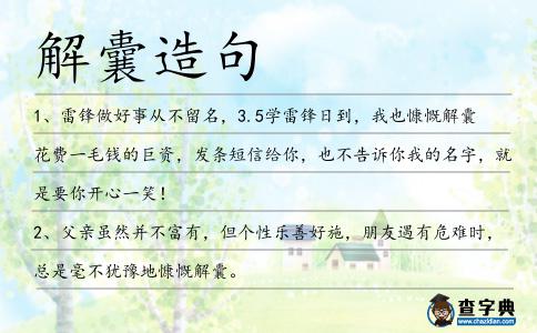解囊造句