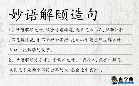 妙語解頤造句