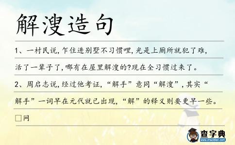 解溲造句
