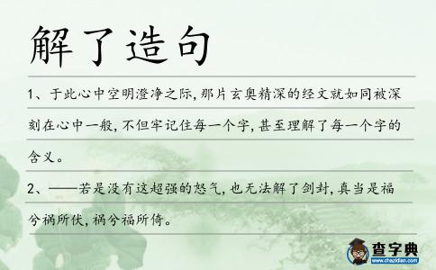 解了造句