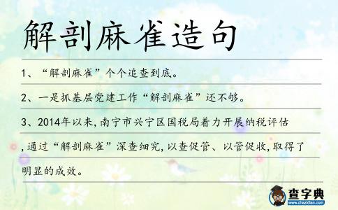 解剖麻雀造句