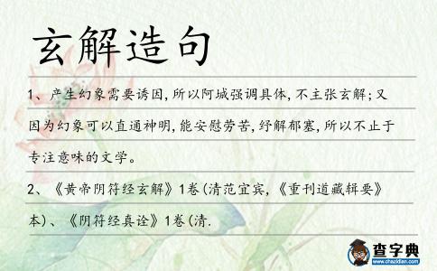 玄解造句