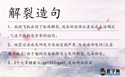 解裂造句