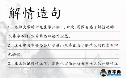 解情造句