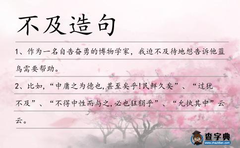 不及造句