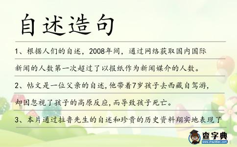 自述造句