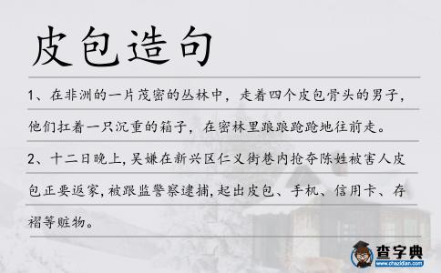 皮包造句
