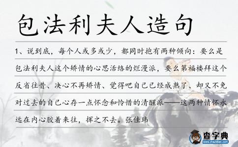 包法利夫人造句