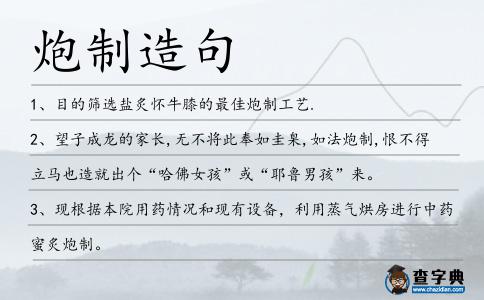 炮制造句