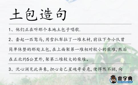 土包造句