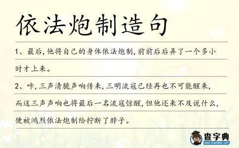 依法炮制造句