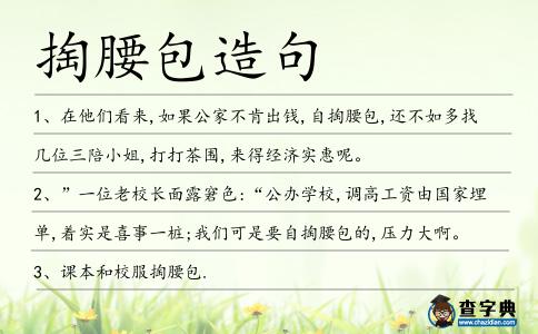 掏腰包造句