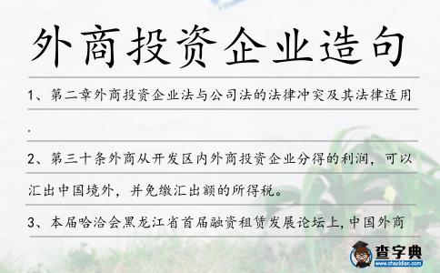 外商投資企業造句