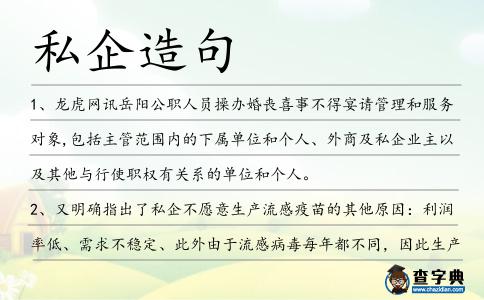 私企造句