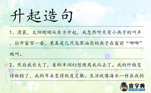 升起造句