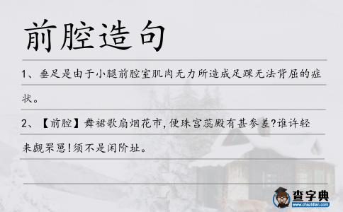 前腔造句