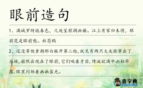 眼前造句