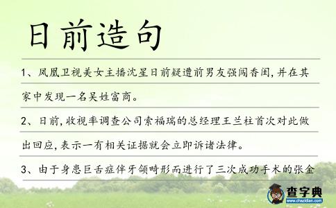 日前造句