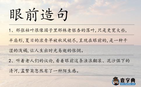 眼前造句