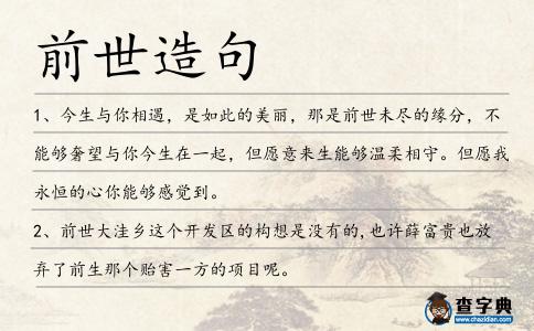 前世造句