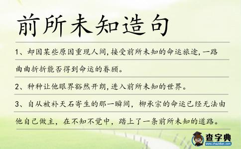 前所未知造句