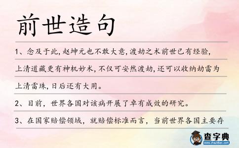 前世造句