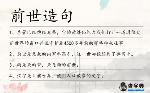 前世造句