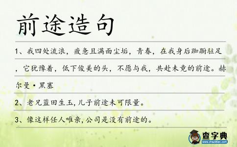 前途造句