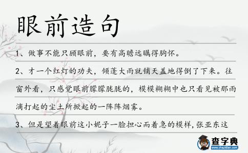 眼前造句