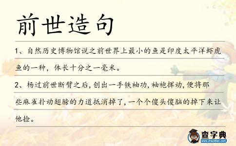 前世造句