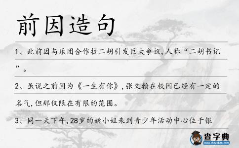 前因造句