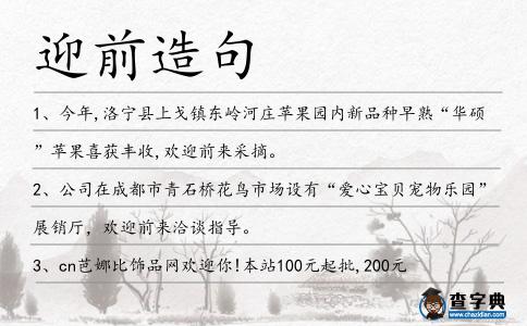 迎前造句